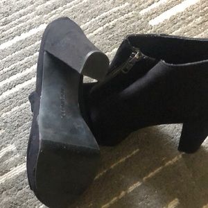 Black wedge booties open toe size 9.5